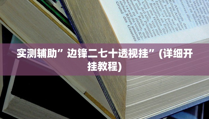 实测辅助”边锋二七十透视挂”(详细开挂教程)