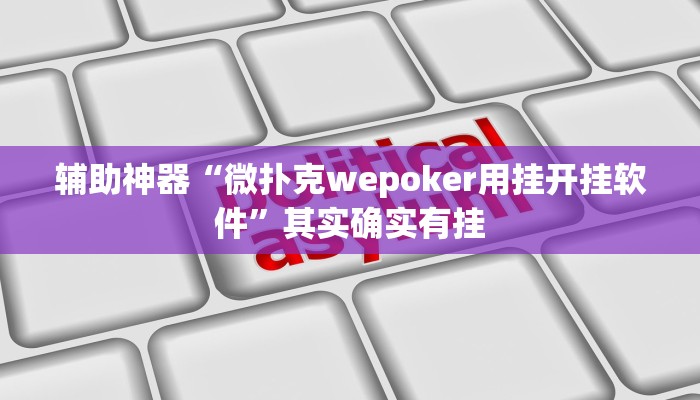 辅助神器“微扑克wepoker用挂开挂软件”其实确实有挂