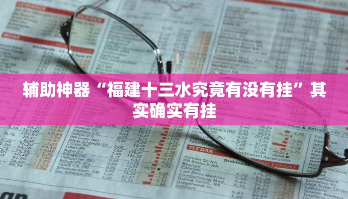 辅助神器“福建十三水究竟有没有挂”其实确实有挂