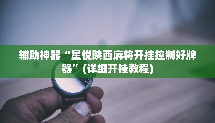 辅助神器“星悦陕西麻将开挂控制好牌器”(详细开挂教程)
