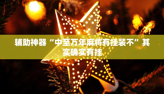 辅助神器“中至万年麻将有挂装不”其实确实有挂