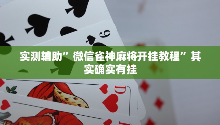 实测辅助”微信雀神麻将开挂教程”其实确实有挂